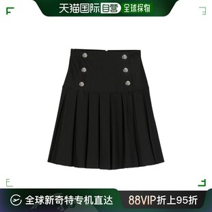 香港直邮潮奢 女童拉链百褶边半身裙童装 巴尔曼 Balmain