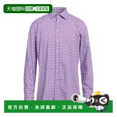 香港直邮Etro purple紫色 艾特罗 1h可退 男士 格纹衬衫 舒适时尚