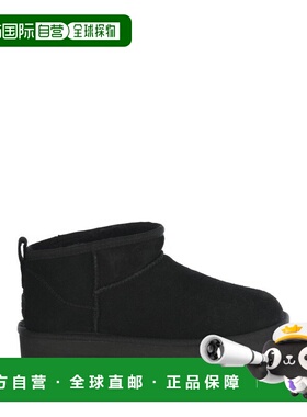 1h可退 香港直邮潮奢 Ugg 女士 厚底短筒靴 1135092 black黑色 舒