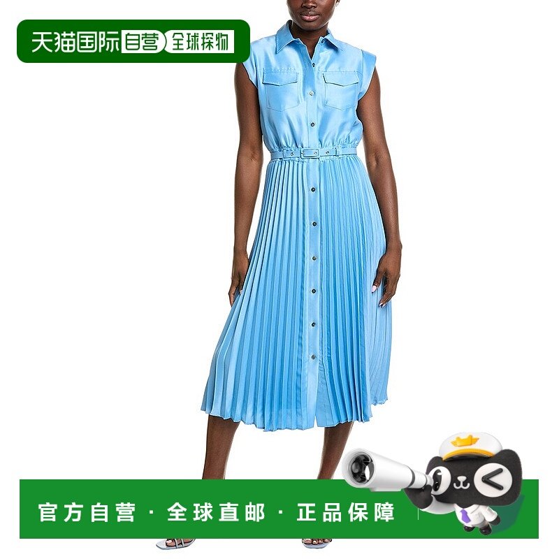 自营 Elie Tahari Natalya衬衫连衣裙-蓝色 美国奥莱直发衬衫裙