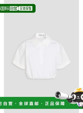 香港直邮Simkhai 女士 Nicky 短款棉混纺府绸上衣 2252230TWHITE