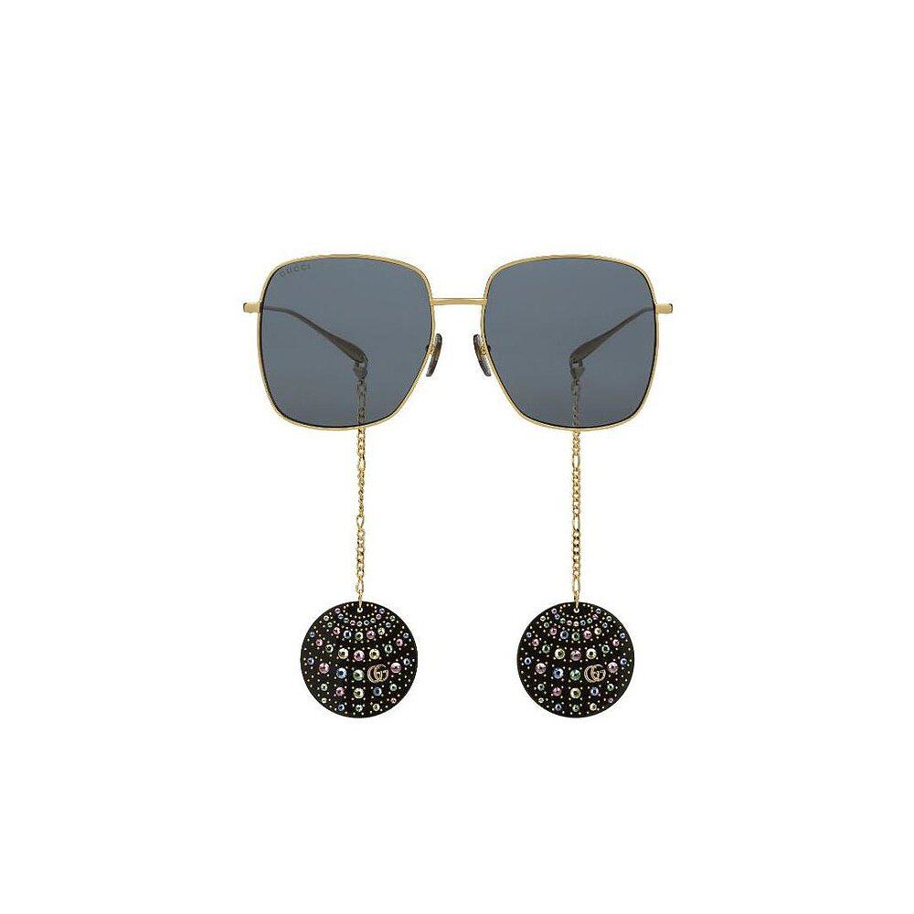 Gucci 镜球吊坠方形太阳眼镜 706683I3332