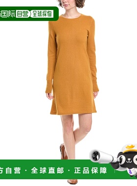 自营 InCashmere纯色羊绒T恤连衣裙-棕色 美国奥莱直发