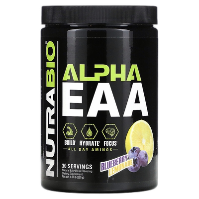 香港直邮Nutrabio Labs,Alpha EAA，蓝莓柠檬水味，0.87 磅（395