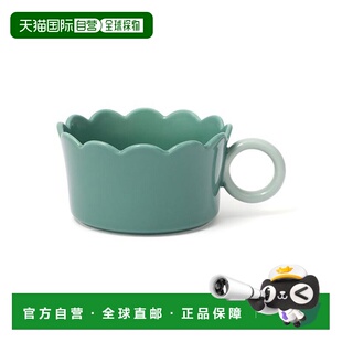 1h可退 日本直邮Francfranc 双色荷叶边汤碗 绿色微波炉餐具瓷器