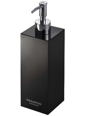 日本直邮山崎实业按压式洗发水瓶W7×D7×H23cm黑色 7891