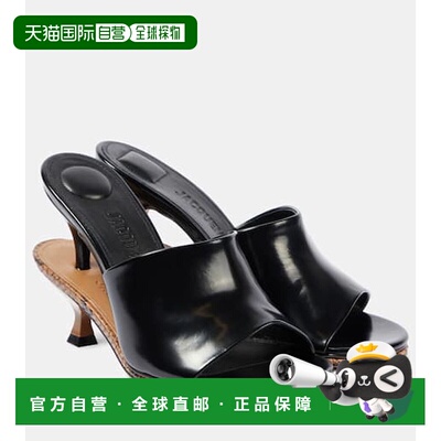 1h可退 香港直邮Jacquemus 女士 Les Doubles 漆皮凉拖 black黑色