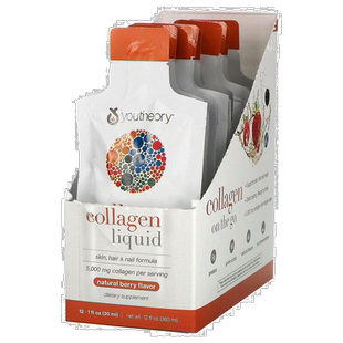 香港直发Youtheory液体胶原蛋白天然浆果味12支装360ml口服液