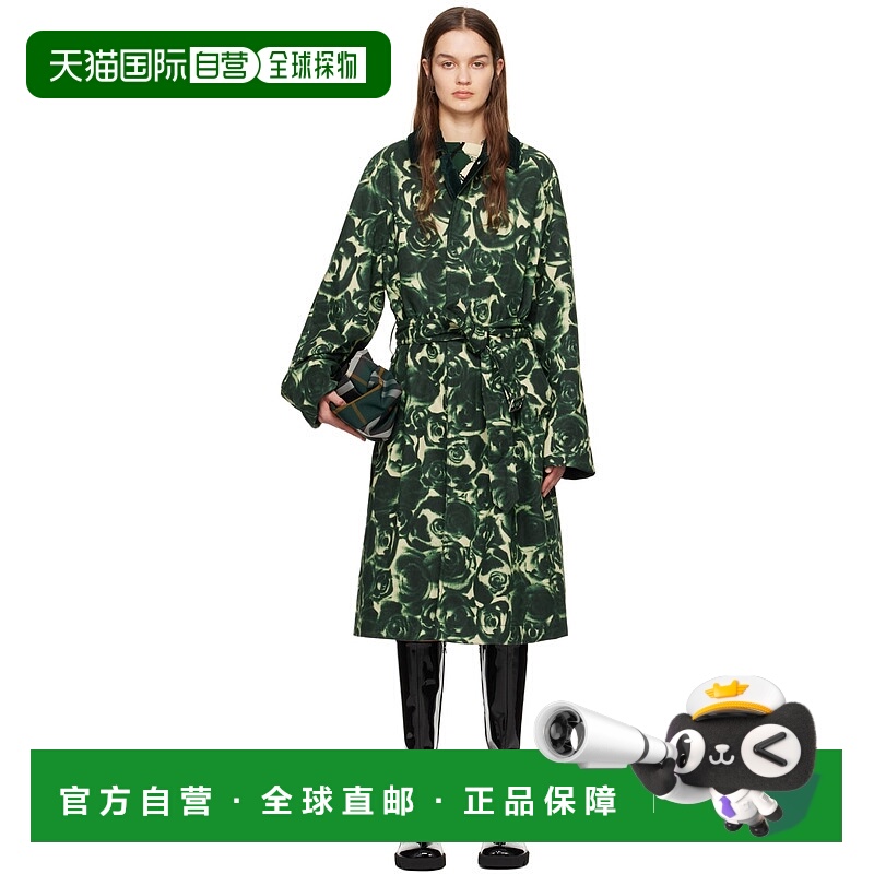 1h可退 香港直邮潮奢 Burberry 巴宝莉 女士 绿色 Rose 大衣 8081