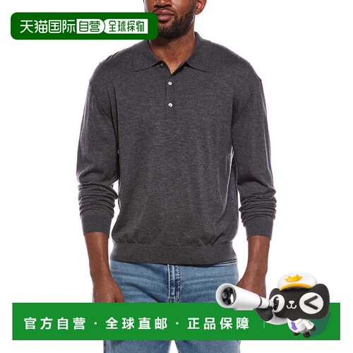 自营frame denimFRAME牛仔细羊毛Polo毛衣-灰色 美国奥莱直发