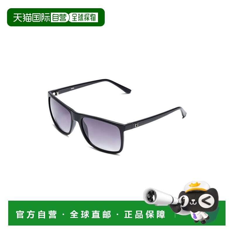 自营guess哑光塑料方形太阳镜 - 黑色 美国奥莱直发