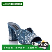 自营philipp lightblue Strass plein牛仔中跟厚底凉鞋 Monogram