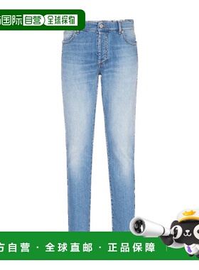 香港直邮BALMAIN 男士休闲裤 AH1MG000DC996FF SS2024 蓝色 棉质