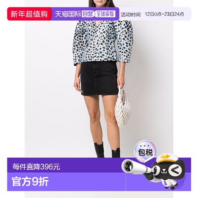 香港直邮GANNI 女士T恤 F6560135 AW2022 白色 Crispy jacqard fi