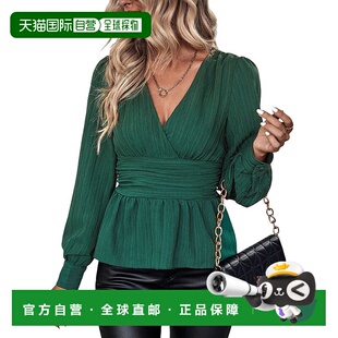 自营 Sarah Woodz Blouse - Green 泡泡袖上衣美国直发奥莱