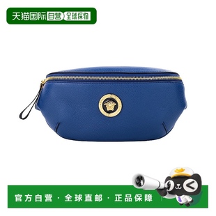 自营 多色 Versace 小号海军蓝小牛皮美杜莎吊坠腰包腰带女士包
