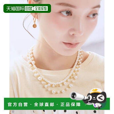 日本直邮earth music&ecology 女士 三连珍珠项链 01001451300