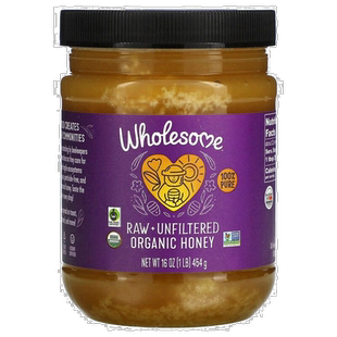 香港直发Wholesome蜂蜜454g可涂抹有机纯天然未加工未过滤无麦麸