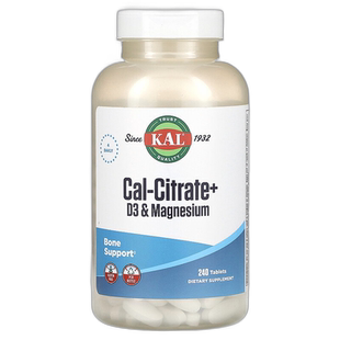 香港直邮KAL,柠檬酸钙+,D3 和镁,240 片