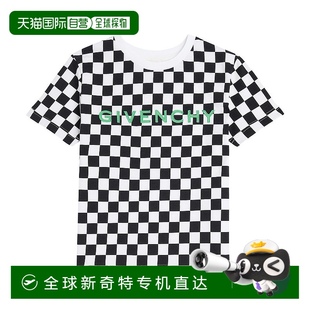 女童 1h可退 纪梵希 香港直邮潮奢 徽标格纹棉质针织T恤 Givenchy