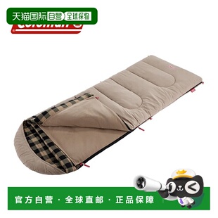 日本直邮Coleman 多层棉布袋灰褐色2215987户外露营睡袋信封式合