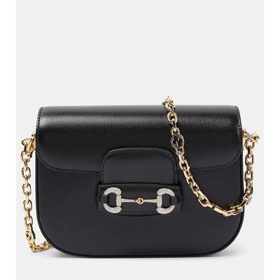 潮奢 Gucci 女士Gucci Horsebit 1955 GG Crystal shoulder bag