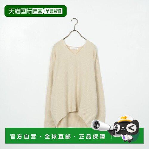 1h可退 日本直邮Jeans Factory Clothes 女士狐狸毛混纺V领针织衫