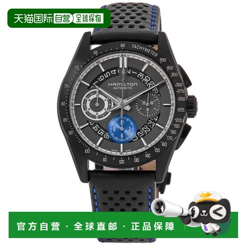 自营Hamilton Jazzmaster Performer自动计时码表灰色表盘皮革表H