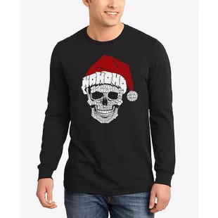 圣诞骷髅文字艺术长袖 美国直邮LA 男士 Art T恤 Pop