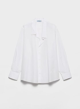 潮奢 Prada 普拉达 女士 白色府绸宽松款衬衫 P480ISOOO1XV2