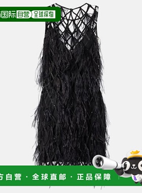 1h可退 香港直邮The Attico 女士 羽毛边迷你连衣裙 001288