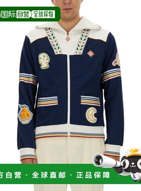 1h可退 香港直邮Casablanca 男士 拉链卫衣 MF24JTP28401NAVY