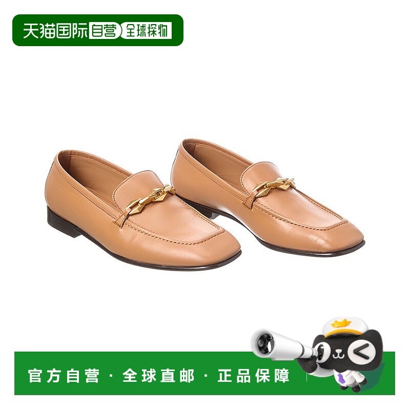 自营 Jimmy Choo钻石Tilda皮革乐福鞋（真正的初恋）-棕褐色 美国