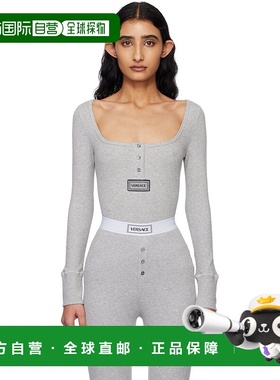 1h可退 香港直邮潮奢 versace 范思哲 女士 灰色 90s Vintage Log