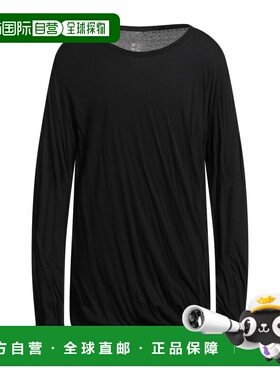 1h可退 香港直邮rick owens 瑞克 欧文斯 男士 T恤 black黑色 舒