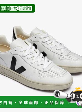 自营 Veja V-10 VX0200005B运动鞋男式白色皮革低帮舒适生活鞋-黑