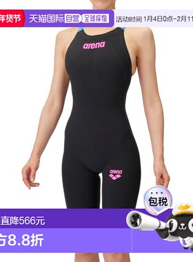 日本直邮ARENA 女士竞技黑色×蓝色水泳 Aqua Force Storm MF泳衣