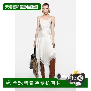 Studios 欧洲直邮Acne FW25女士白色醋酸纤维连衣裙缎面蕾丝
