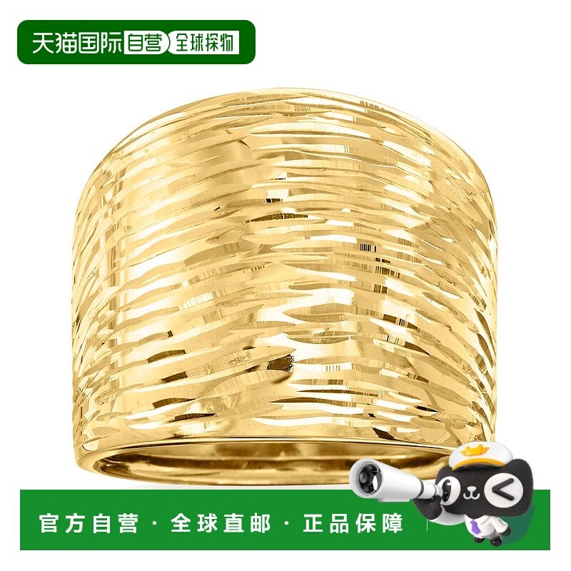 自营 Ross-Simons 意大利 14 克拉黄金钻石切割圆顶戒指 - 黄色