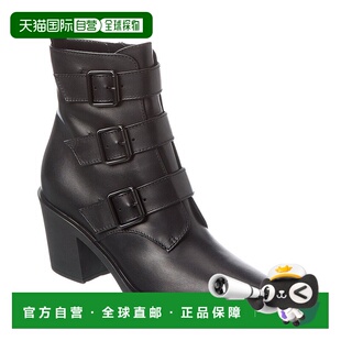 自营 Gianvito Rossi Reem 60 皮革短靴 - 黑色 女靴美国直发奥莱