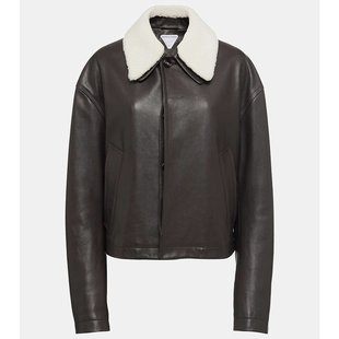 Bottega 葆蝶家 潮奢 Veneta 000973 女士 皮毛饰边皮革夹克