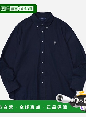 韩国直邮YALE 10/24 배송  REGULAR FIT HERITAGE DAN SHIRT NAVY男