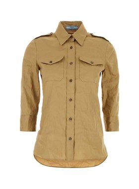 PRADA 女士衬衫 P492GSOOO14NHF0241 AW2024 棕色 CAMICIA