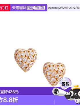 1h可退 香港直邮Self-Portrait 镶嵌心形耳环 RS26617E耳钉配饰