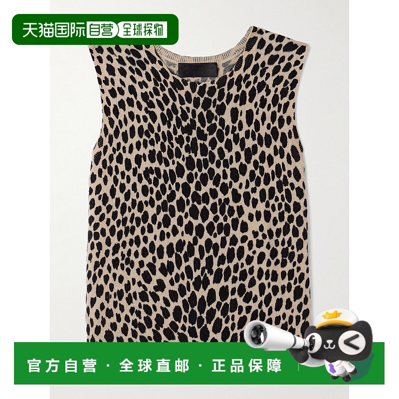 1h可退 香港直邮NILI LOTAN 女士 Nessa 豹纹羊绒背心 81437Y001T