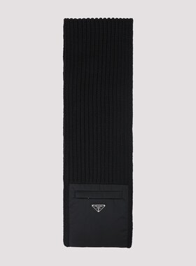 PRADA 男士围巾 2FS1061WTOF0002 AW2025 黑色 SCARF