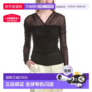 自营Diane von Furstenberg Eli Top - black 美国奥莱直发女装