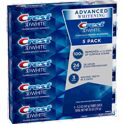 美国直邮 CREST 佳洁士3D炫白牙膏5只装 家用日常护理口腔护理