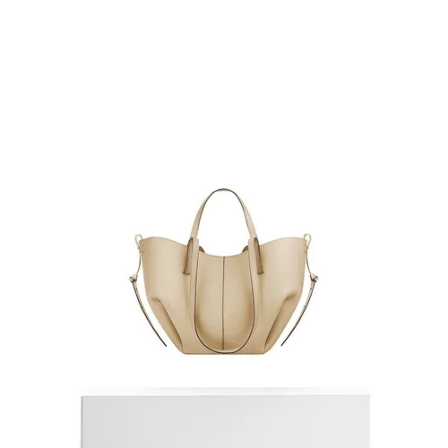 Женская сумка-тоут из телячьей кожи POLENE Cyme Mini с возможностью самостоятельного управления, европейская прямая рассылка, цвета слоновой кости и риса