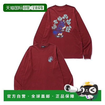 1h可退 日本直邮XLARGE男女同款音符logo长袖T恤 后背印花宽松设